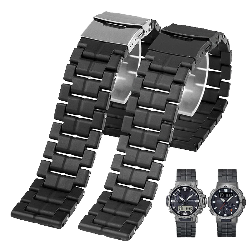 For Casio PROTREK Series Watch Chain PRW-60/YT PRW-30/50/70 PRW-6900Y Plastic Steel Watch Strap Light Watchband Bracelet 23mm