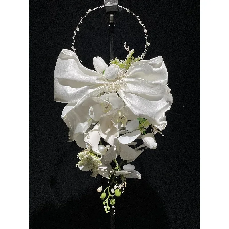 Super fairy bow simulation flower Phalaenopsis calla lily tulip bridal hand flower