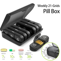 1 Set 7 Days Weekly Pill Case Pillbox Medicine Tablet Box Portable Travel Drugs Storage Organizer Secret Compartments Pill Box