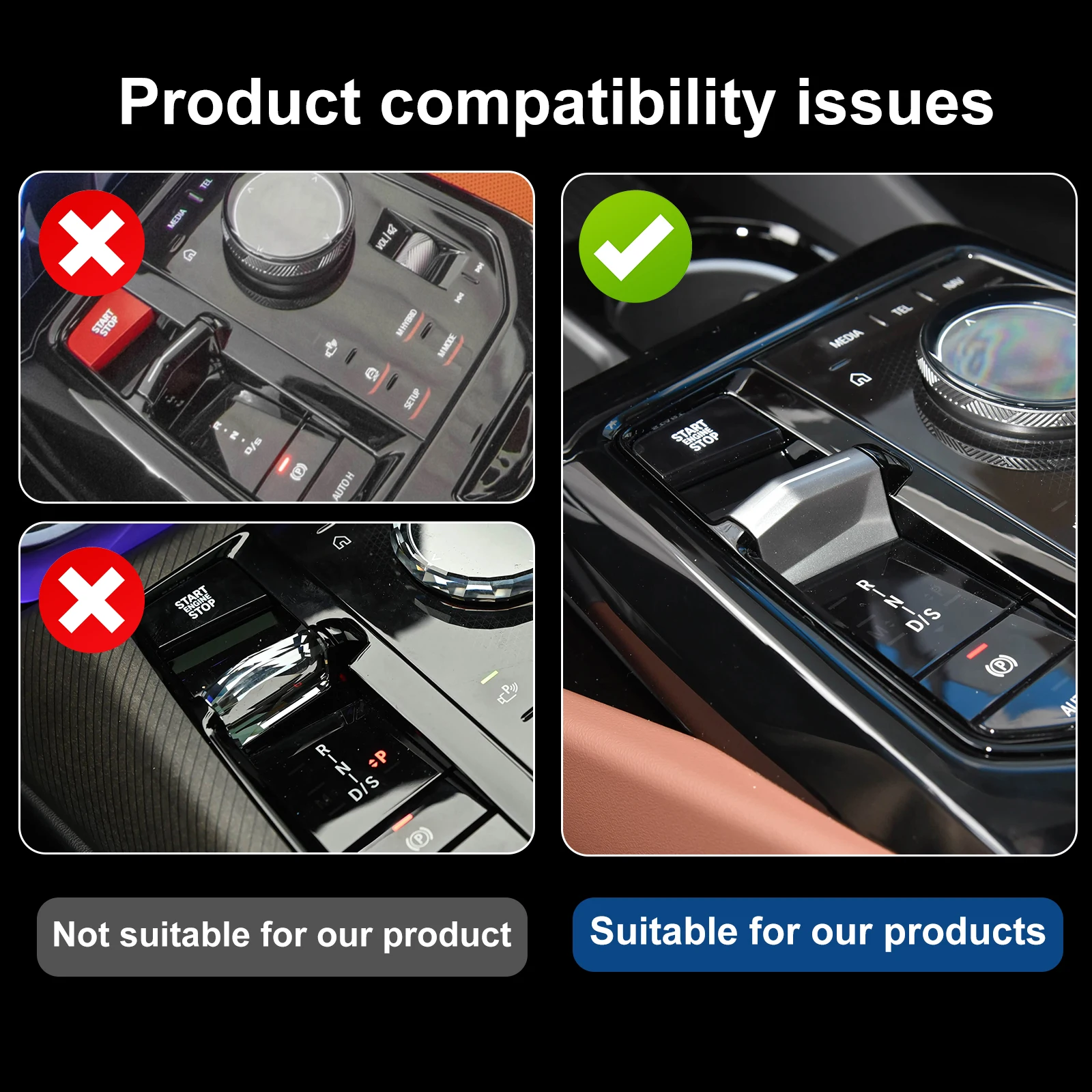 ألياف الكربون الجافة الصلبة الحقيقية لسيارات BMW X3 G45 M3 G80 2025 IX i20 2021-2025 i5 G60 5 Series G60 2024 2025 مقبض ناقل حركة السيارة