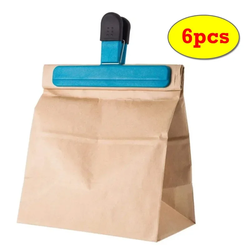

6pcs T-type Kitchen Food Sealing Clip, Household Tea Snacks Plastic Bag Moisture Proof and Leak Proof Multipurpose Sealing Clip