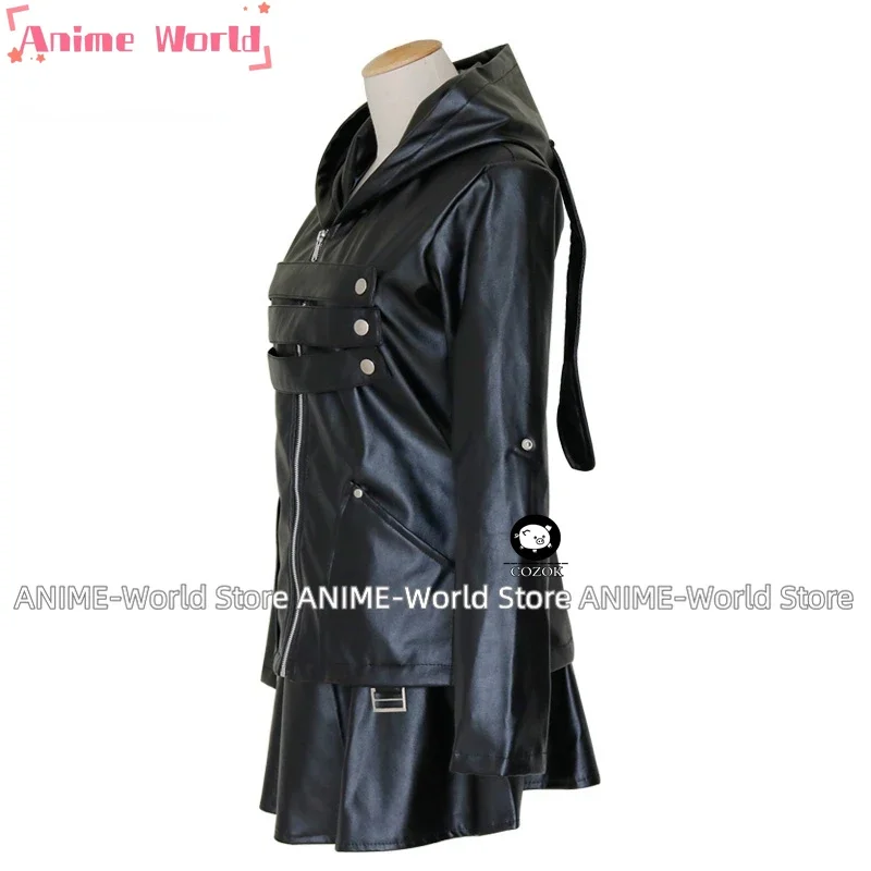 Anime  Kirishima Touka Black Outfit Dress Leather Cosplay Costume Full Set