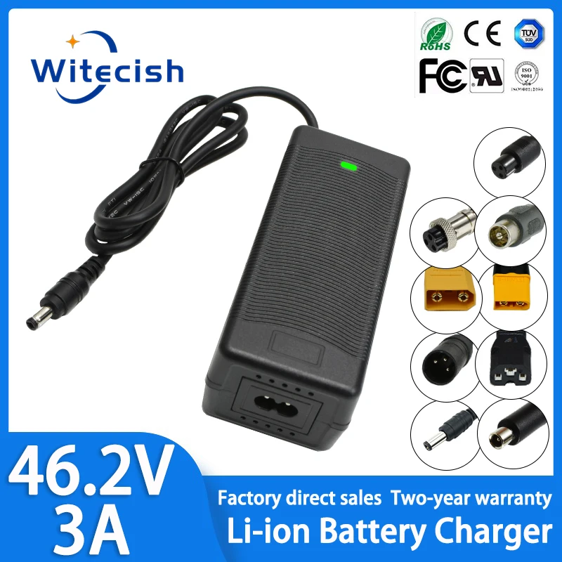 46.2V 3A Li-ion Battery Charger Used for charging power tools 11S 40.7V li-ion battery charger Built-in high-speed cooling fan