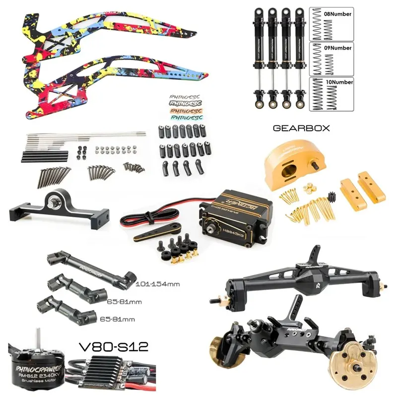 

Rhino YUE ONE RC Crawler Shafty Full Kit With Capra Axles 80A ESC S12 Motor RC Helicopters/Car Parts