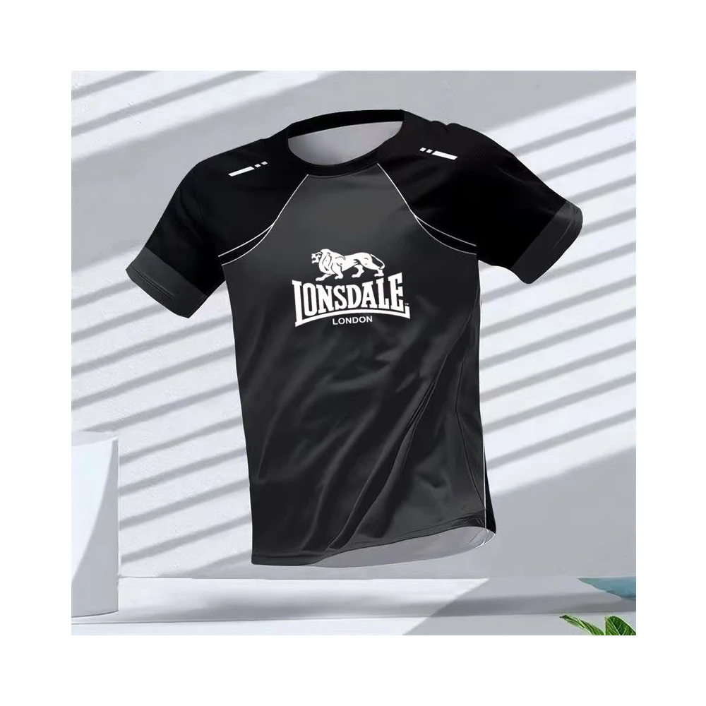 Fitness exercise short T summer new LONSDALE heavyweight high-end texture anti wrinkle quick drying T blood short sleeved shirt