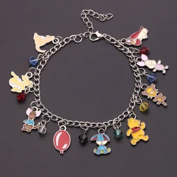 Disney Winnie the Pooh Fashion Cute Bracelet Cartoon Figure Piglet Winnie Charm Bangle for Women Trending Hand Accessories