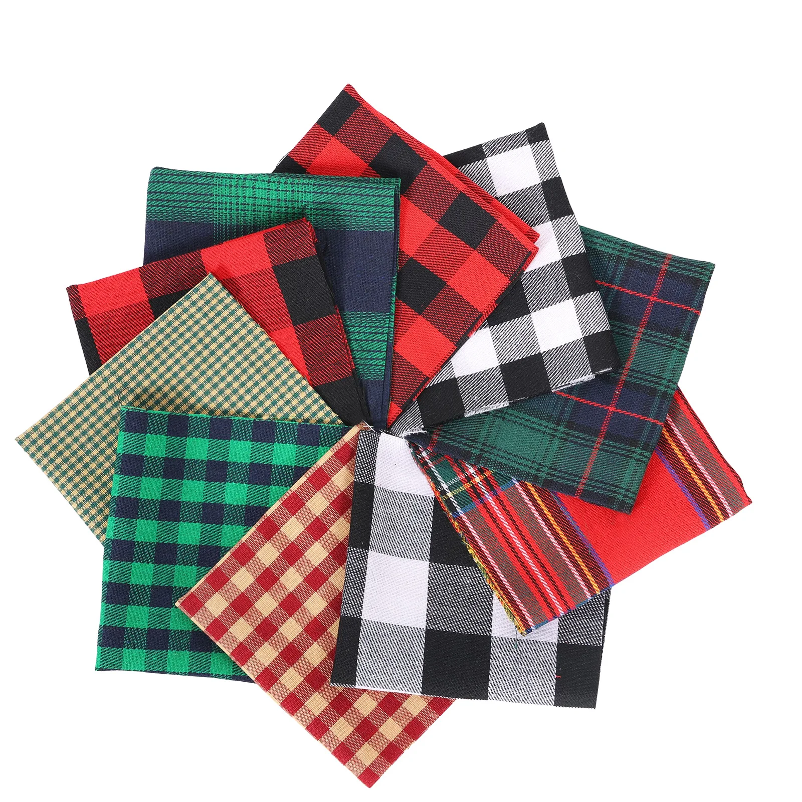 20/40 Pcs Vintage Cotton Gingham Fabric Handmade Quilting Patchwork Washable Precut Soft Cotton Fabric DIY Sewing Accessories