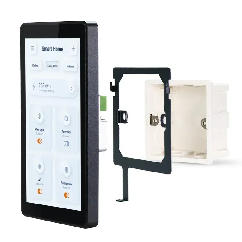 2025 Premium Products Aluminum Alloy Home Automation Silver Black 5.5'' POE Android Smart Home Smart Hotel Smart Building Touch
