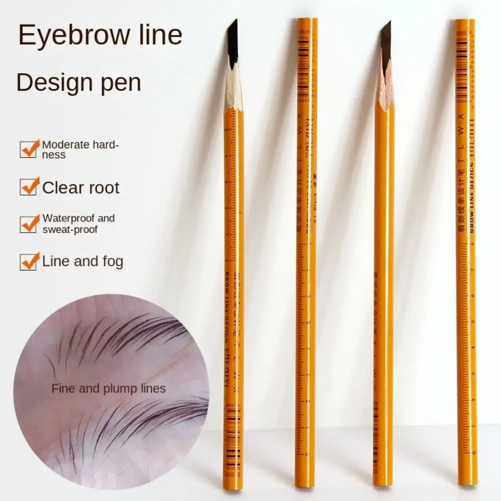 Enhancers Pmu Vrouwelijke Houten Make-Up Tool Wenkbrauw Ontwerp Potlood Microblading Marker Pen Wenkbrauw Tint Permanente Tattoo Pen