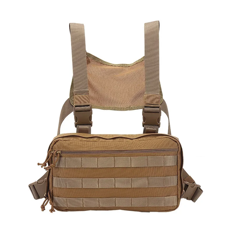 Imagem -03 - Outdoor Tactical Vest Hunting Bolsa cs Wargame Peito Rig Pouch Molle System Homem Nylon Backpack Edc Bolsa Front Pack