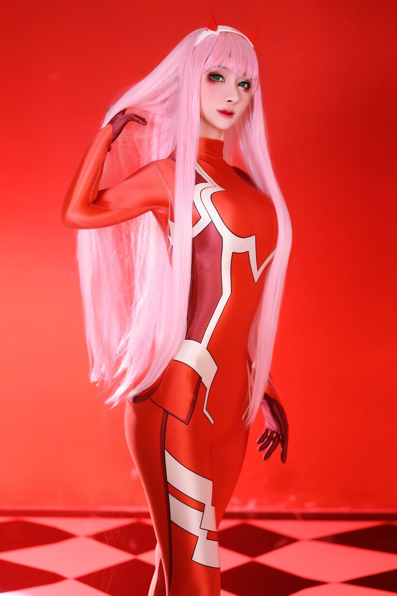 DROZEO Glossy swimsuit long sleeve bodysuit DARLINGintheFRANXX national team 02 combat costume cosplay printed costighJumpsuits