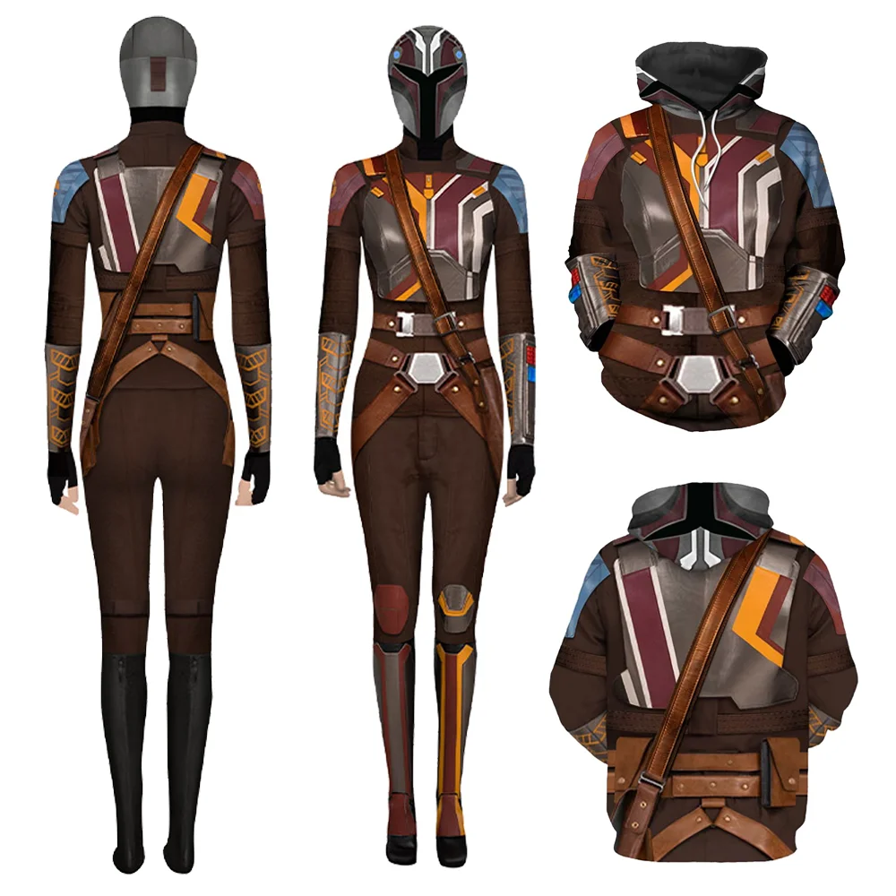 

Sabine Wren Cosplay Fantasia Costume Hoodie Adult Women Bodysuit Top Pants Belt Outfits Female Halloween Carnival Suit Disguise