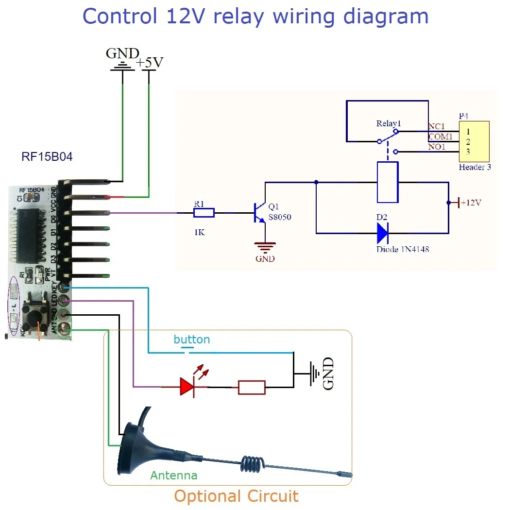 4Ch 433M Low-Power High Sensitivity OOK/ASK PT2262 EV1527 Decoding 3.3V 3.7V 5V Module Transceiver Kit