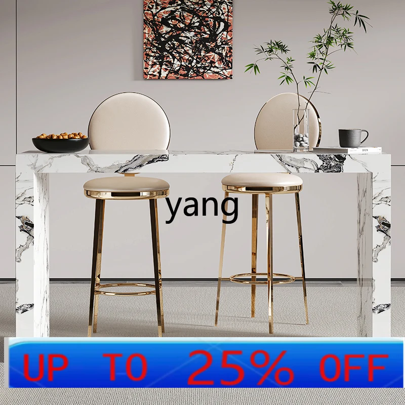 

LMM light luxury leisure bar table kitchen open partition high foot long table