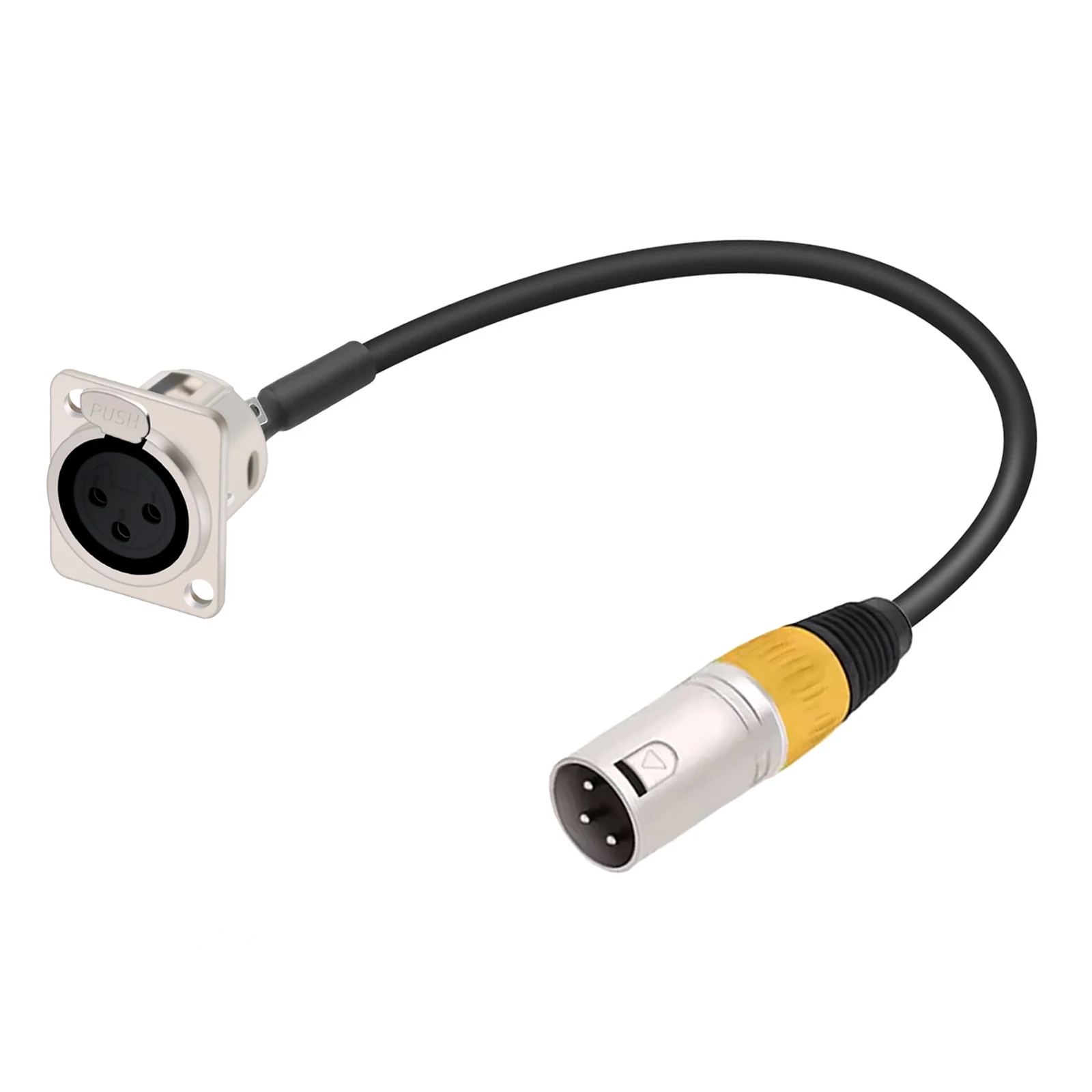 D-Type XLR Panel Mount to XLR Connector Pass Through Cable,3Pin XLR Female to Male Converter Compatible with Microphone 0.3M-15M