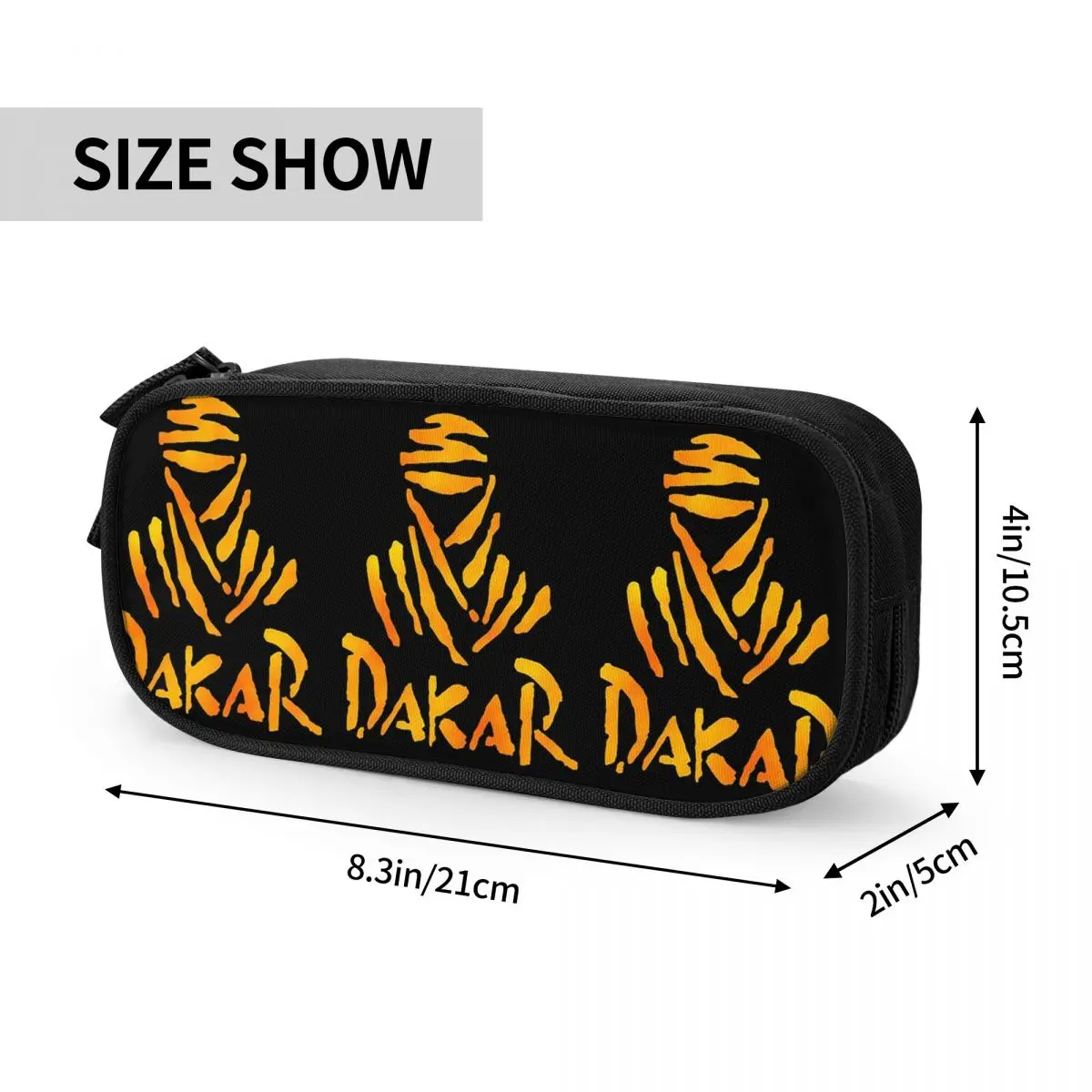 Dakar Rally Motorcycle Pencil Cases for Students School Pen Box Pencil Bag Large Storage Pencil Pouch
