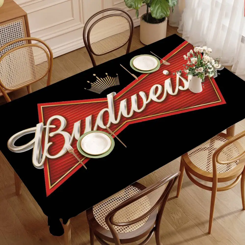 King Of Beer B-Budweiser Washable TableCloth for Wedding Party Dining Banquet Decoration Luxuriou Table Table Protector Cloth