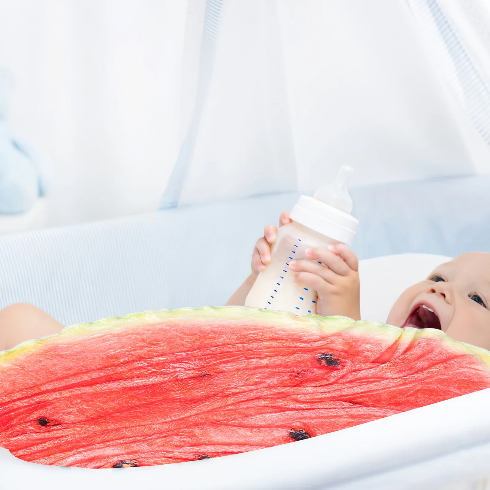 1 مجموعة البطيخ الطفل بطانية الفانيلا قماط مجموعة قبعة طفل لينة مريحة الوليد هدية قماط بطانية الفانيلا الطفل البطانيات #4