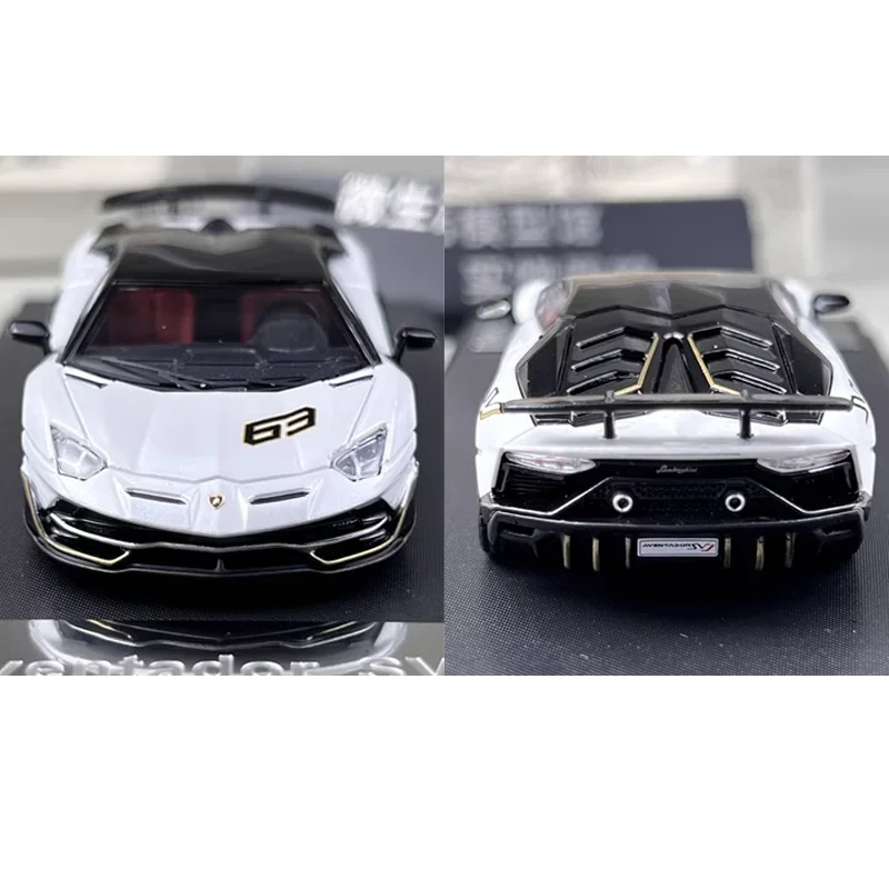 RM 1/64 Lamborghini Aventador LP770-4 SVJ # 63 ของเล่นโลหะผสมมอเตอร์โมเดลโลหะDiecastของขวัญ