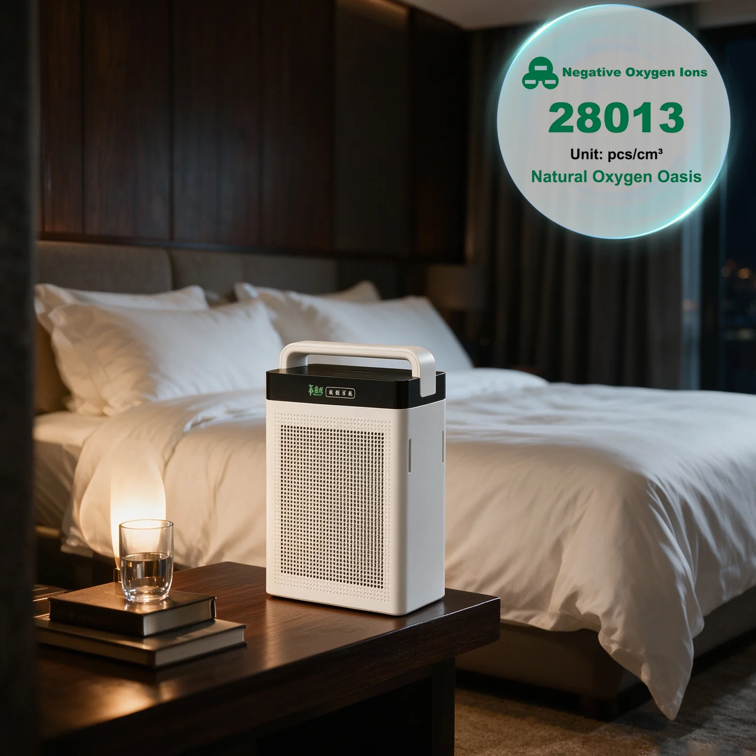 Sleep Aid Negative Oxygen Ions Machine Compact Design 65dB Low Noise For Bedroom Office Hotel