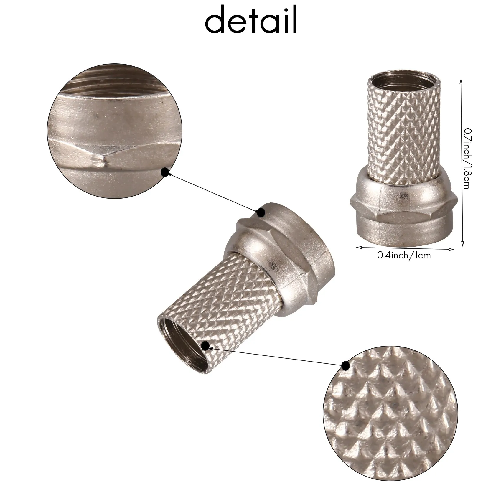 

ABKM 20Pcs CCTV RG6 F-Type Twist-On Coax Coaxial Cable RF Connector Male