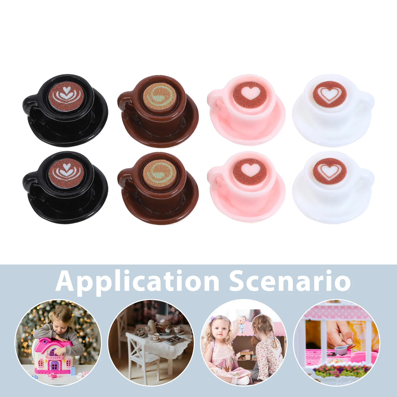 40 pezzi mini tazze di caffè simulate in resina piccola tazza realistica decorazione per accessori da forno per casa delle bambole micro paesaggio da tavolo