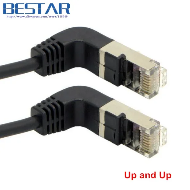 2 Elbow Up & Up Angled 90 Degree cat5e 8P8C FTP STP UTP Cat 5e Ethernet Network Cable RJ45 Lan Patch Cord 0.4m 1m 2m 3m 5m Angle