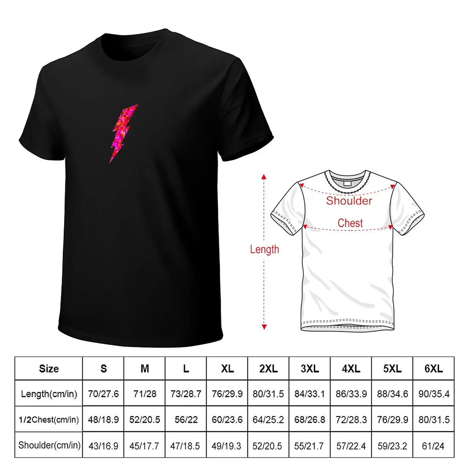 Pink funky lightening bolt T-Shirt oversizeds cute clothes Blouse sweat men t shirt