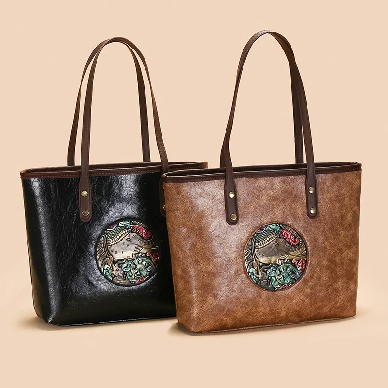 Bolso de mano para mujer, bolso grande de hombro de gran capacidad para ir al trabajo retro, nuevo