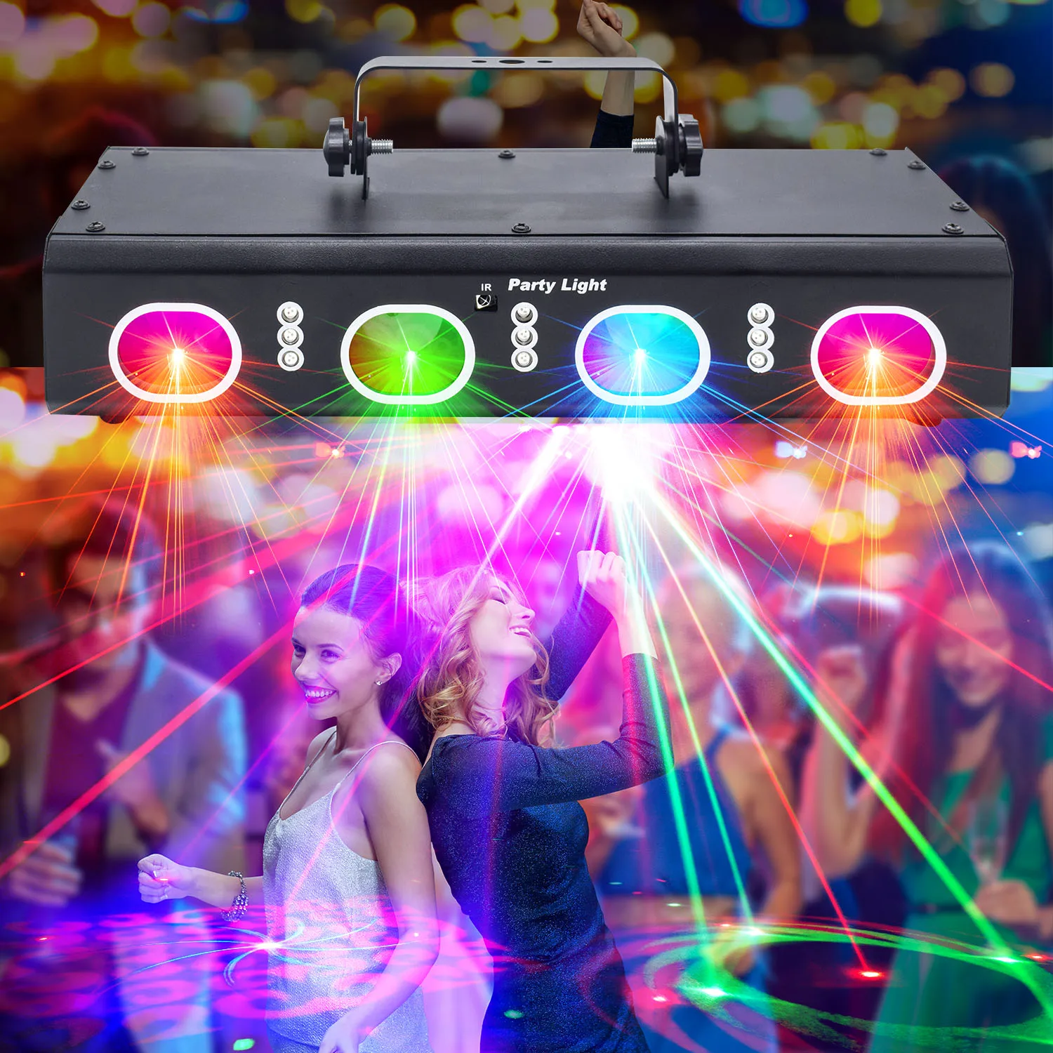 Four Lens Laser Show System Home Party Disco Lights Birthday decoration LED Strobe  Laser Light show R40 DMX512