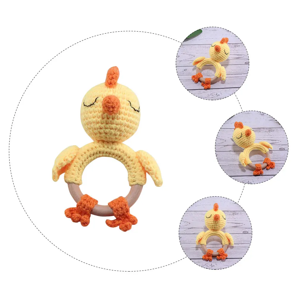 

Wooden Handbell Baby Toys Lovely Rattle Creative Knitting Adorable Child Bracelet