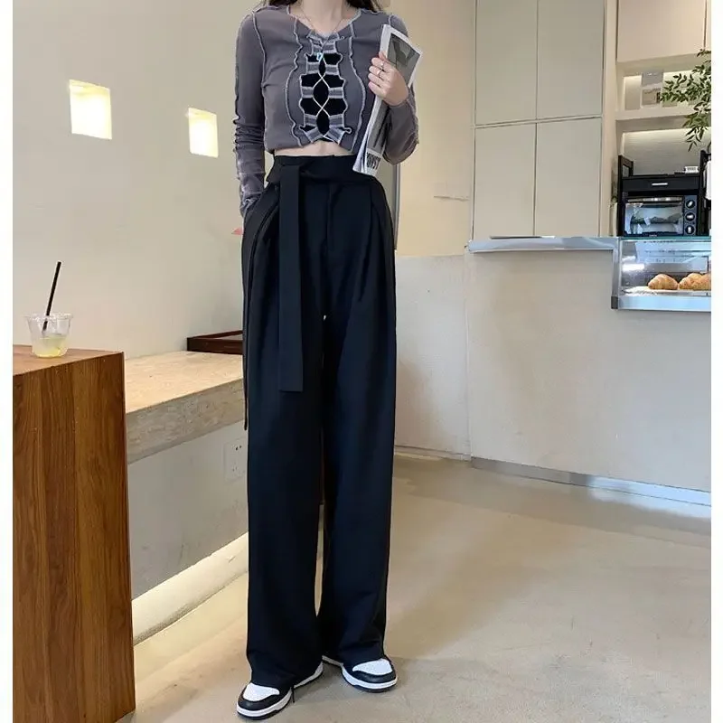 Female Trousers Spring Autumn New In 90s Casual Women\'s Tailoring Office Work Dress Pants Nylon Slacks Aesthetic Xxl Classic G