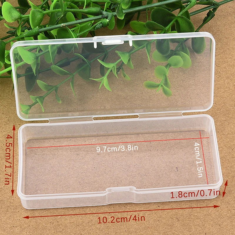 Clear Plastic Box Rectangular Box Translucent Box Packing Storage Box Dustproof Durable Strong Jewelry Case Container 10.2x4.5cm