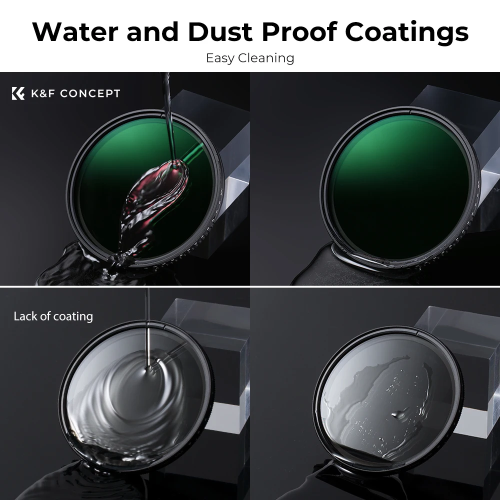 K&F Concept Nano D Series 82mm ND8-ND2000 ND Filter for Camera Lens Variable Neutral Density with 24 Multi-Resistant Coating