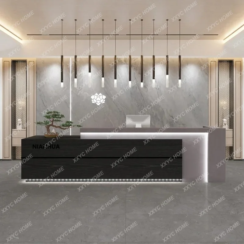 

X Modern Simple Training Institution Reception Front Desk Beauty Salon Solid Wood Paint Checkout Page