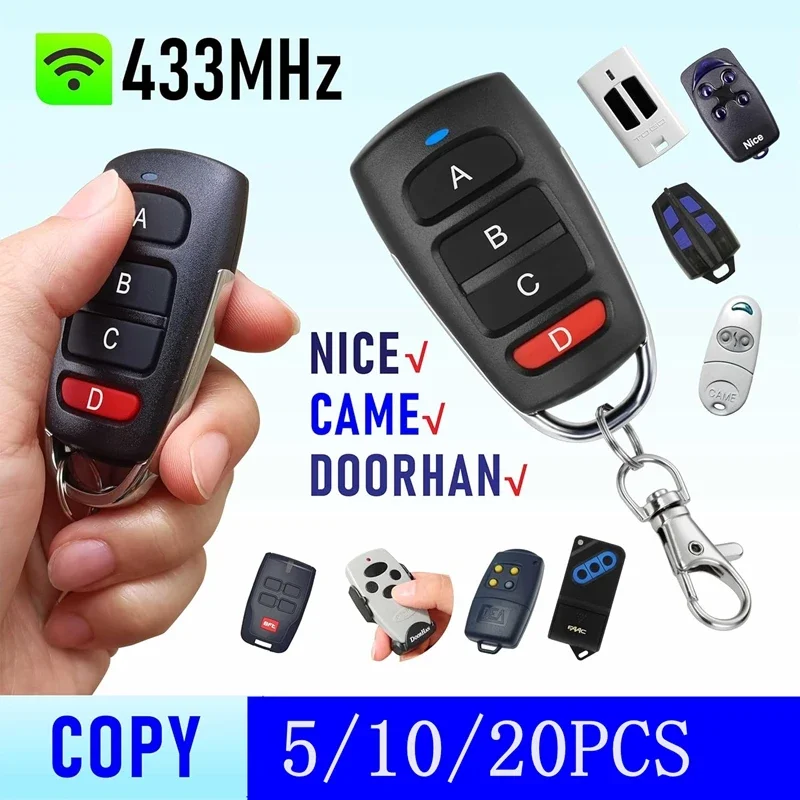 Copy Wireless RF 433mhz Remote Control Copy Code Garage Door Gate Duplicator 433 Mhz Key Remote Opener Amagi