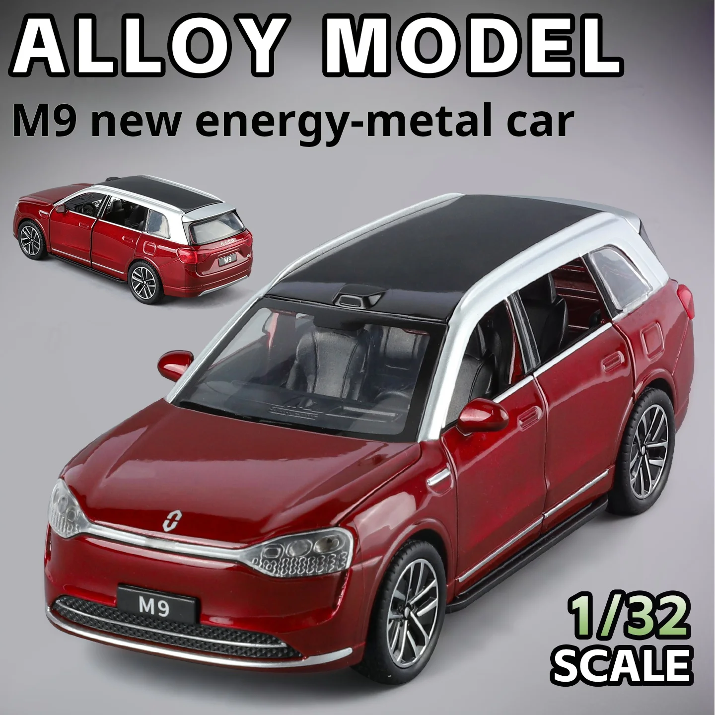 

1:32 Seres AITO M9 New Energy Luxury SUV Simulation Alloy Car Model Toy Boy Pull Back Collectible Ornament Desktop Decoration