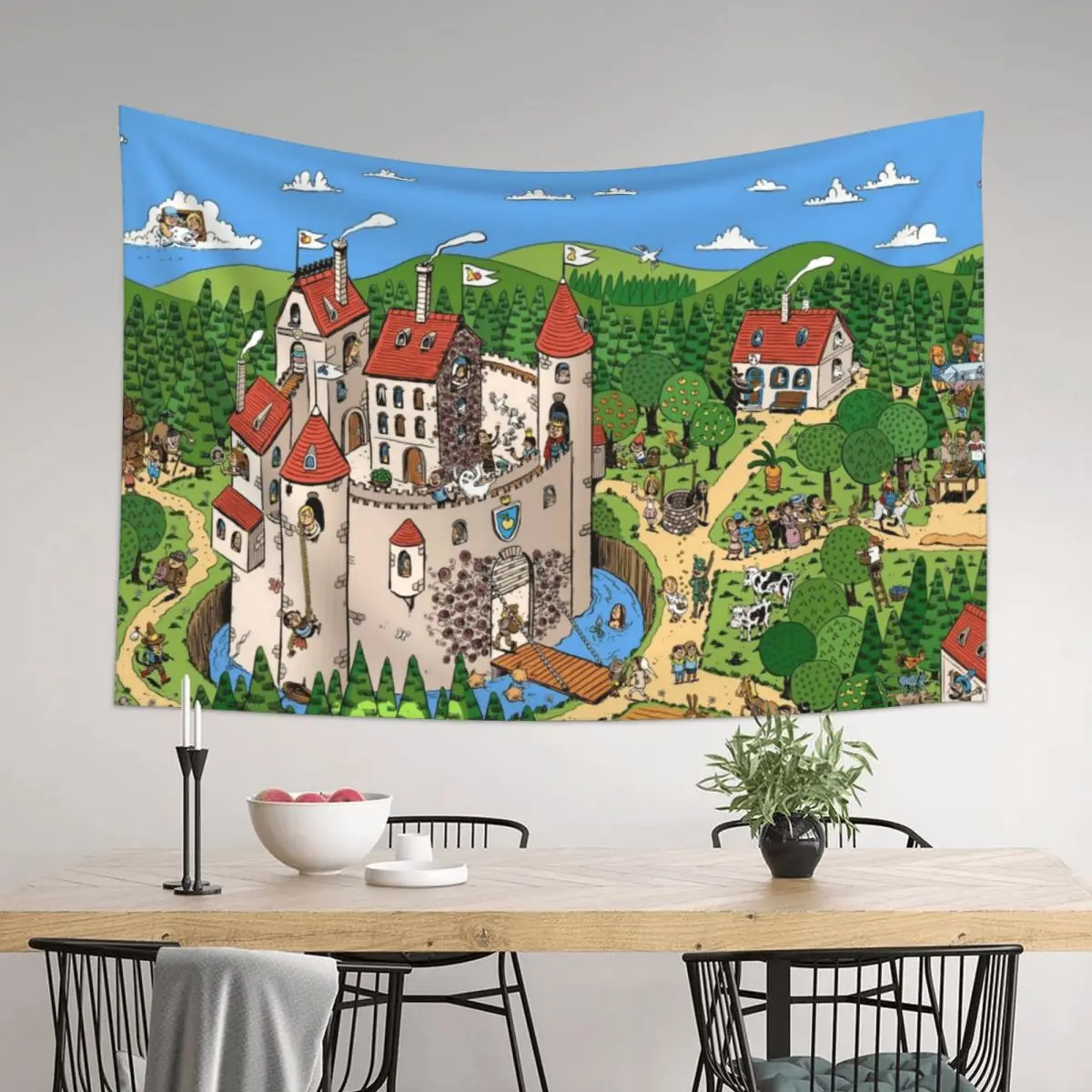 

Fairy tale hidden object Tapestry Carpet On The Wall Home Decorations Aesthetic Decoration For Home Mushroom Tapestry