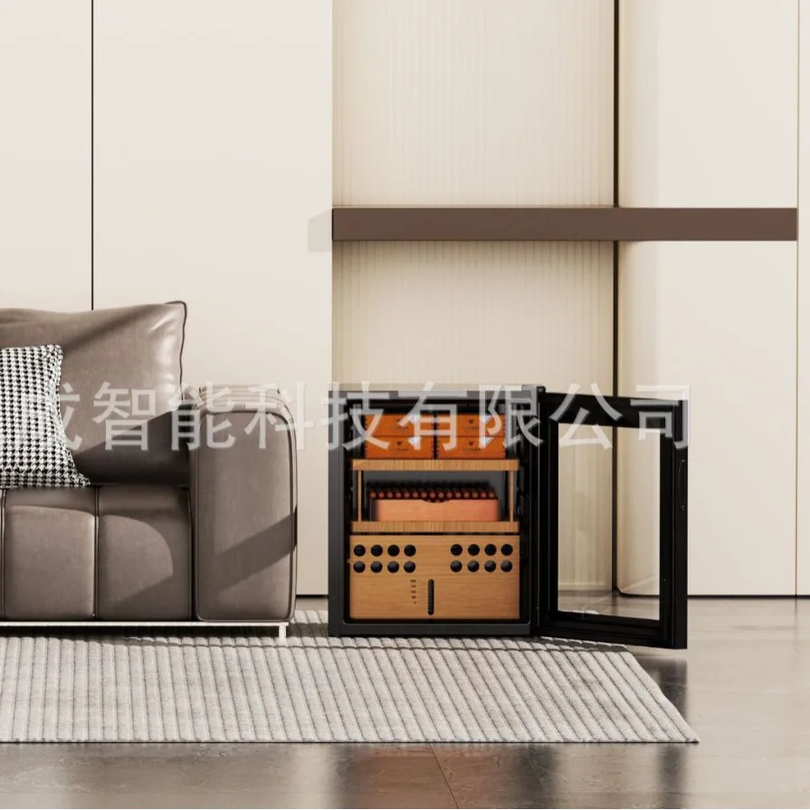 Constant temperature and humidity cigar cabinet compressor cedar wood pavilion bare compressor cigar cabinet