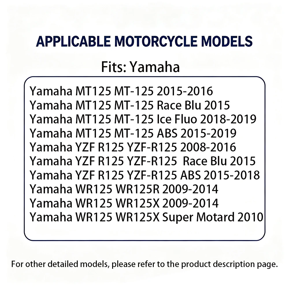 Motorcycle Fuel Tank Cap For Yamaha MT125 YZF-R125 Race Blu Ice Fluo ABS WR125 WR125R WR125X Super Motard 5D7-F4602-02