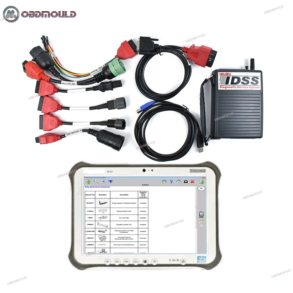 2025 para isuzu G-IDSS E-IDSS veículos escavadeira caminhão ferramenta de scanner diagnóstico para isuzu idss kit diagnóstico com fz g1 tablet
