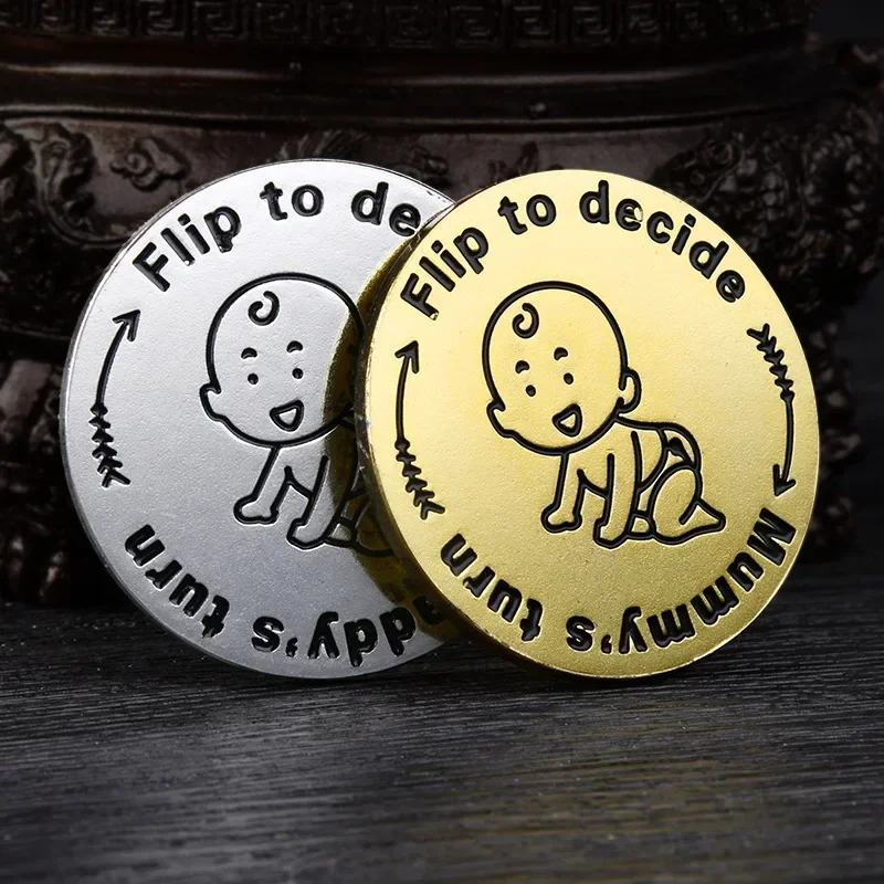 Golden Silvery Plated New Baby Parental Decision Making Decision Collection Coin Commemorative Coins Christmas Hangings