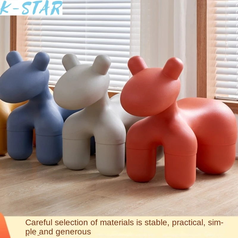 K-star Creative Pony Plastic Chair Comfortable Single Sofa Chair Children's Toy Chair Simple Cartoon Chair New 2024 Dropshipping