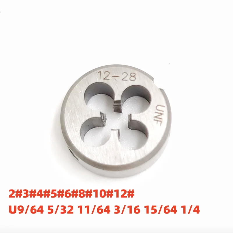 1PCS American Non-adjustable Round Die Alloy Steel UNC UNF 2/3/4/5/6/8/10/12/  9/64 5/32 11/64 3/16 15/64 Screw Threading  Dies