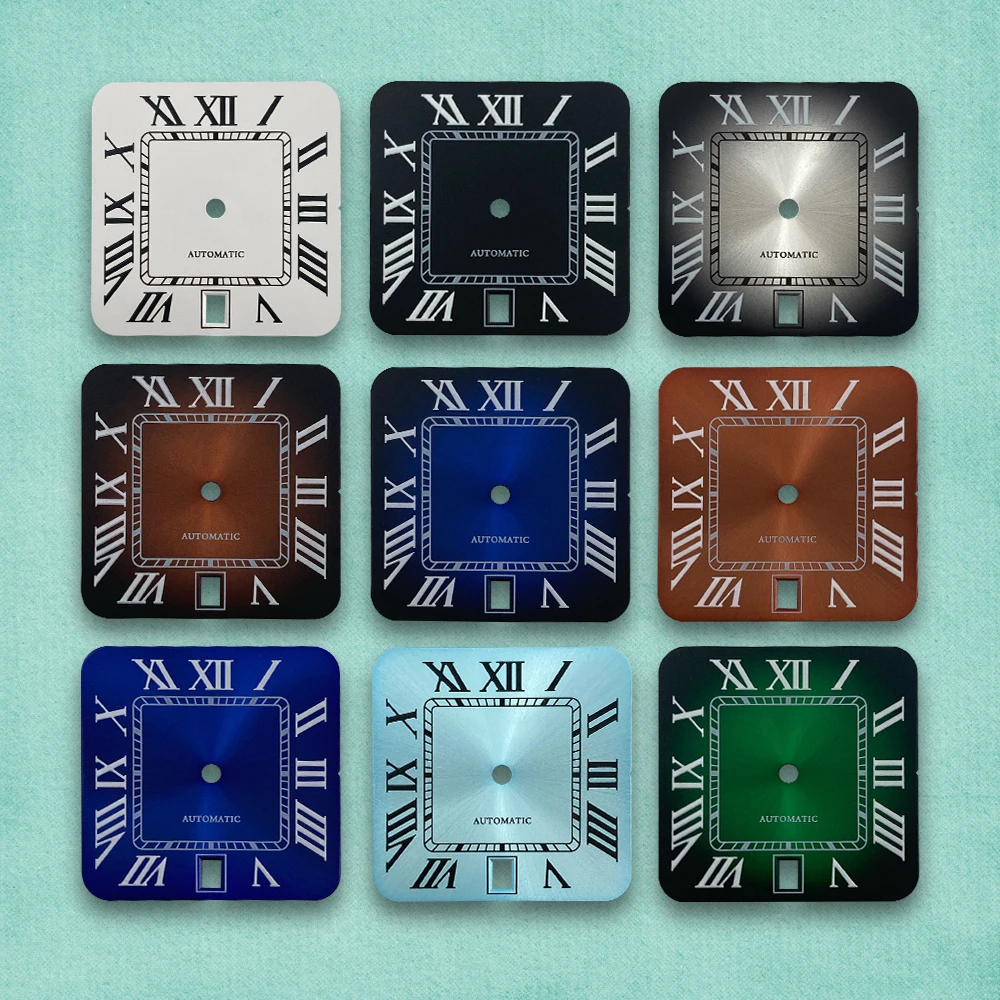 

27mm S Logo Square Rome Dial Fit NH35/NH36/4R/7S Automatic Movement Watch Modification Accessories 6 O'clock Calendar