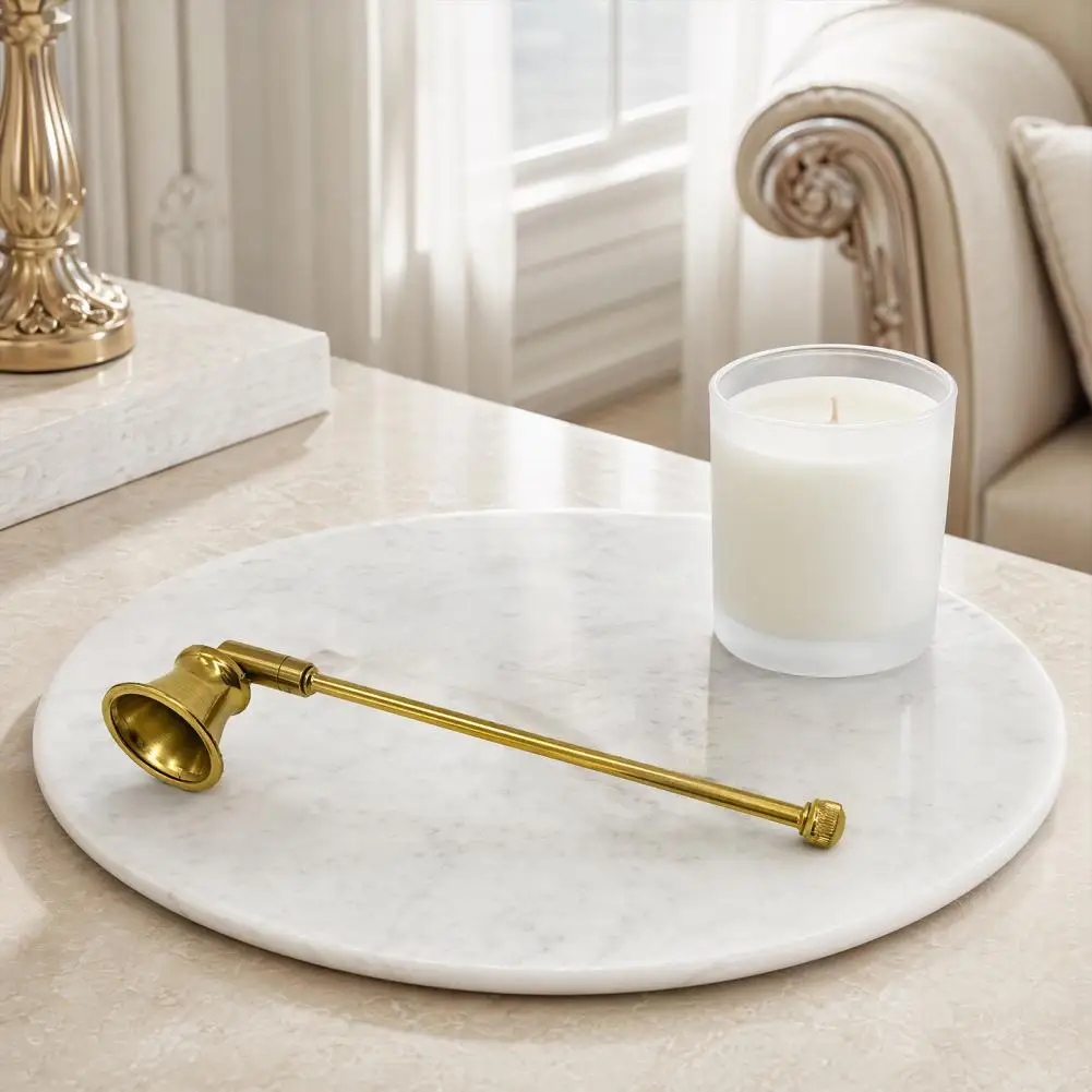 Candle Flame Suffocator Candle Extinguishing Cover with Long Handle Bell-shaped Aluminum Snuffer Iron Candlestick for Safe