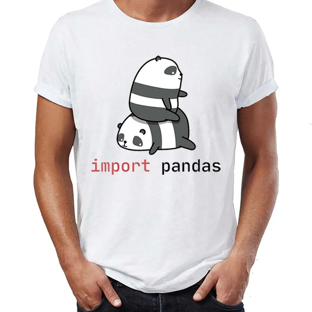 Men's T Shirt Coder Developer Programmer Tshirt Python Import Pandas Awesome Artwork Printed Tee