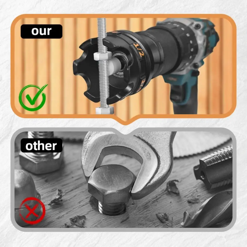 

High-Hardness Nut Drill Bit Socket Wrench Adjustable 1/2 1/4 3/8 Nut Remover Bolt Extractor Ergonomic Design Multi Functional