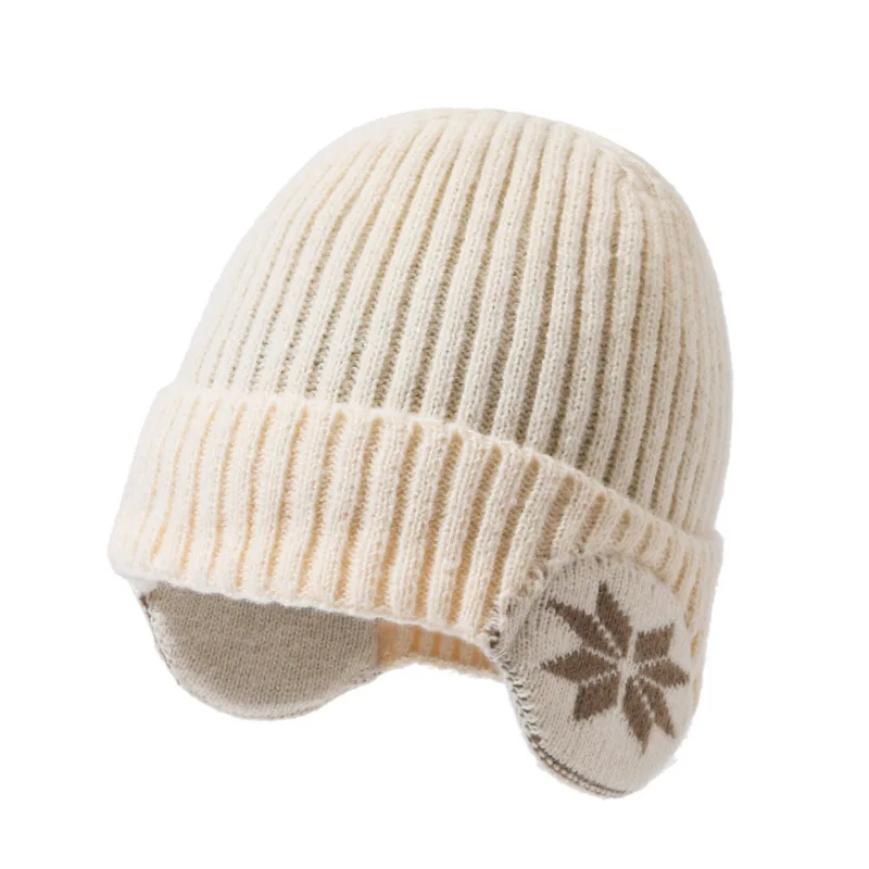 Hat Warm Knitted Winter Cycling Plush Ear Protection Woolen Scarf Men's Youth Pullover Hat