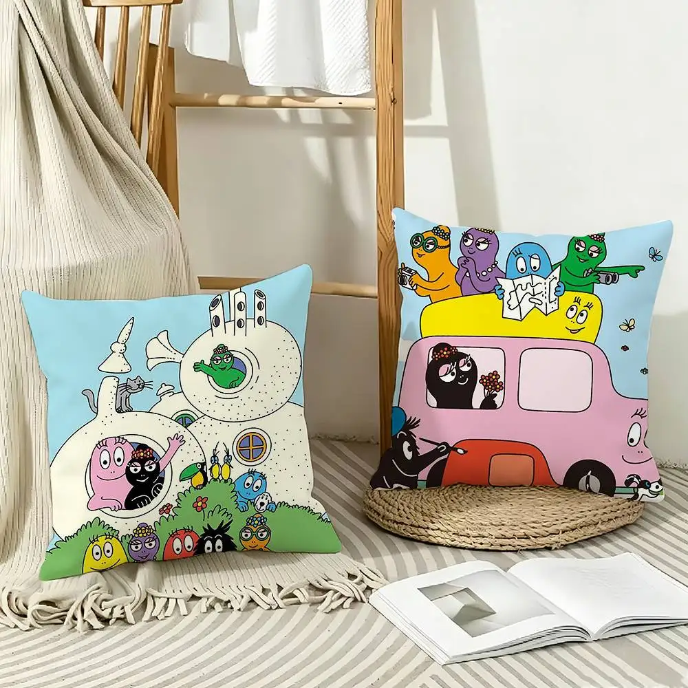 Kids Cartoon B-Barbapapa Pillow Case Pattern Printed Pillowcase For Living Room Sofa Cushion Cover